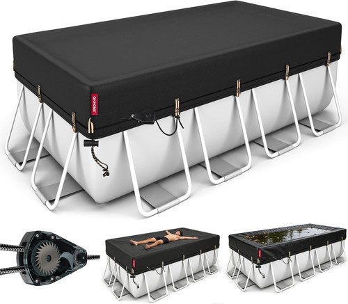 Rectangular pool cover with - pool,